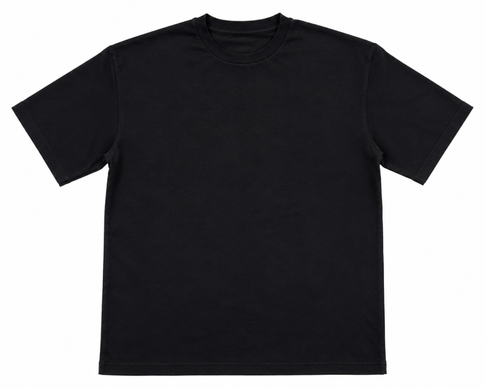 Black basic T-shirt crafted from premium Polyvar fabric with a clean minimalist design for everyday comfort.