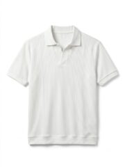 White Premium Wool Polo V-Cut T-Shirt