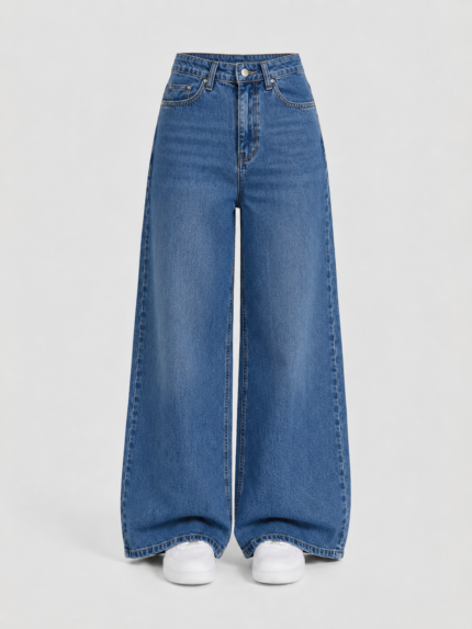 ION Light Blue High-Waist Wide Leg Jeans