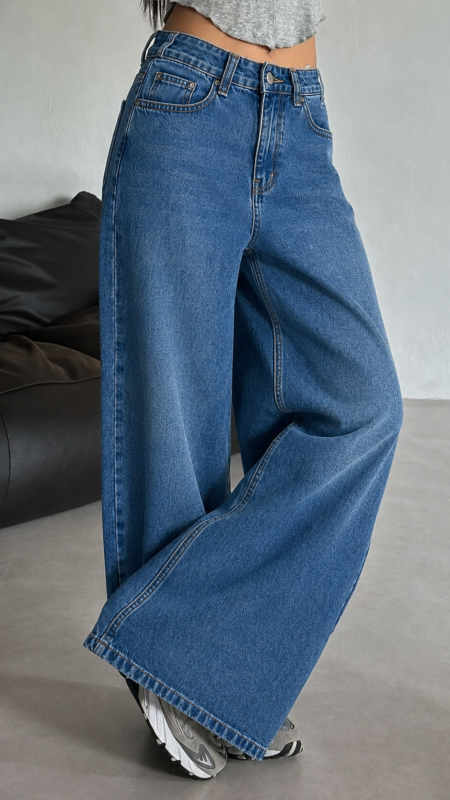 ION Light Blue High-Waist Wide Leg Jeans